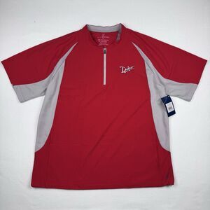 Wire2Wire Men's Cage Jacket Baseball Extra Large 1/4 Zip Short Sleeve Red NWT